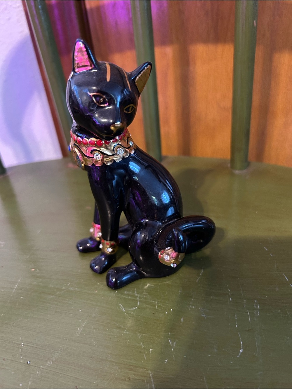 Lennox, Jules of Egypt Black Jeweled Cat Figurine – Decorative Cat Statue